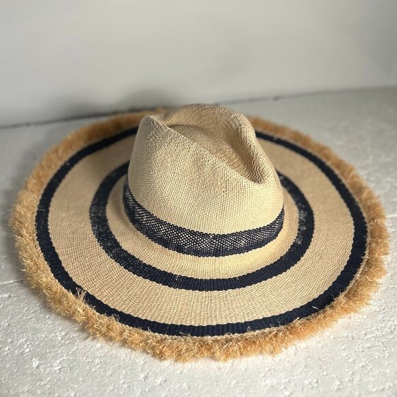 Coco + Carmen Accessories - CoCo & Carmen NWOT OSFA Sunhat Navy Stripe Festival Beach Boho Resort Cottage